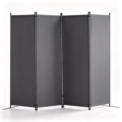 VEVOR Ruimteverdeler 4-delige vouwwand, opvouwbaar privacyscherm voor kantoor en slaapkamer, grijs, B/D/H: 228 x 45 x 172,5 cm