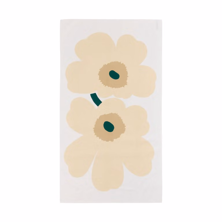 Marimekko Unikko tafelkleed White-hay-sand-emerald