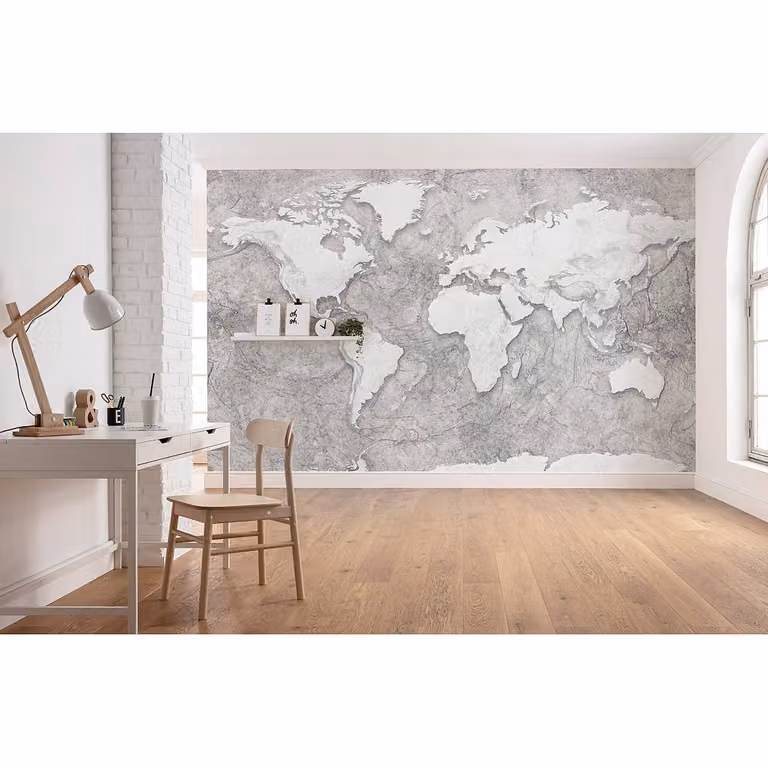 home24 Fotobehang World Relief B: 350 cm, H: 250 cm