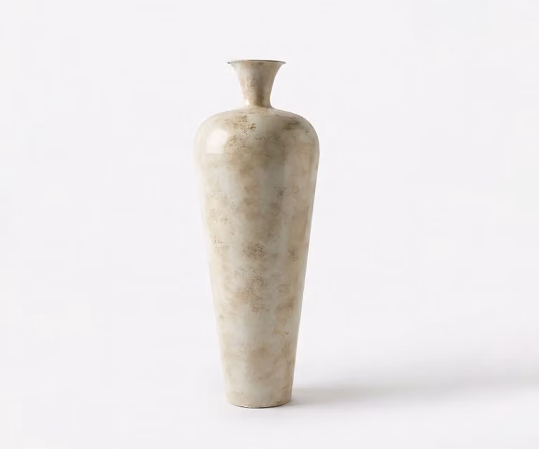 DELIFE Vaas Marvella Handgemaakt Metaal Alabaster Gold B: 27 cm, D: 27 cm, H: 78 cm