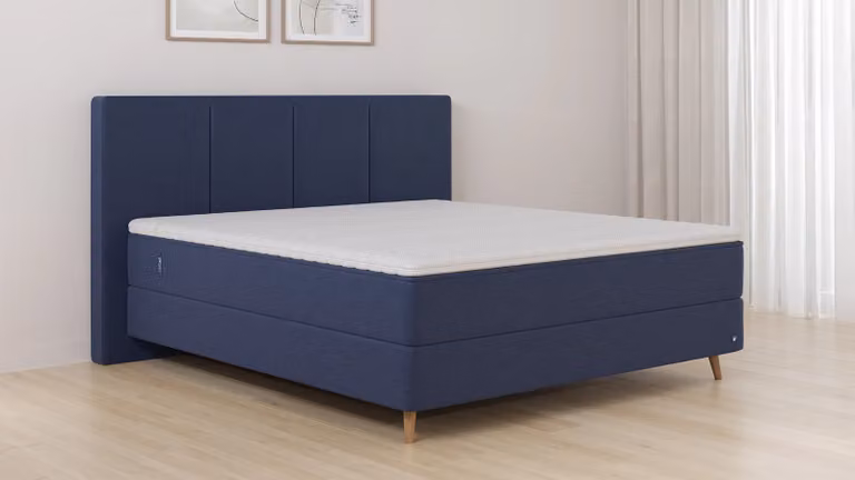 BRUNO Original boxspring blauw 200 x 200 cm met pocketvering en massief houten frame