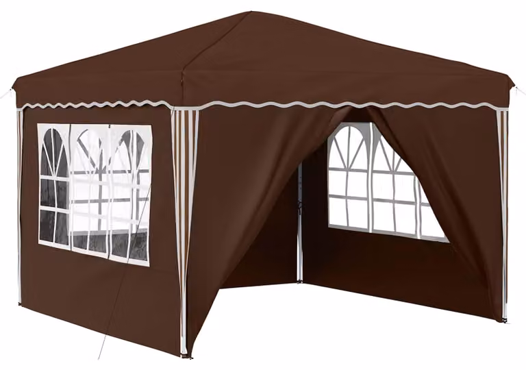 vidaXL Opklapbare partytent, Bruin, Oxford-stof, B/D/H: 288 x 288 x 245 cm