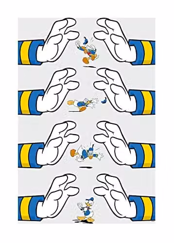 Komar Disney Donald Duck Hands Kunstdruk Poster, Multicolour, 50 x 70 cm