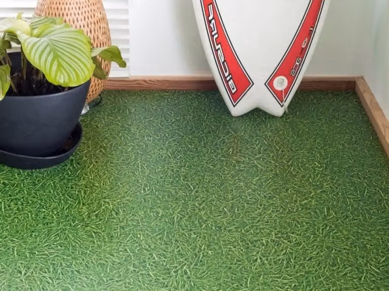 Groene Vinylvloer Gazonlook - Glad en Geluiddempende PVC Vloerbedekking - B: 100 cm, L: 200 cm