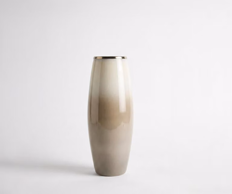 DELIFE Vaas Velino Handgemaakt Glas Vanilla Mokka B: 24 cm, D: 24 cm, H: 60 cm