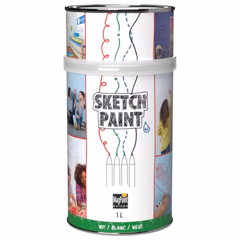 MagPaint SketchPaint Wit glans 1 L – whiteboardverf voor muur, deur en meubel