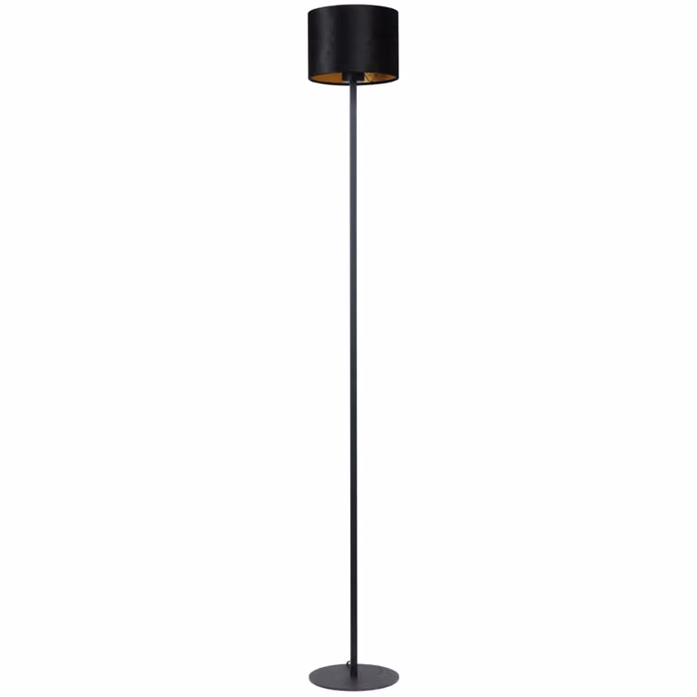 Masterlight Venus zwarte vloerlamp met zwarte stoffen lampenkap, Hoogte: 150 cm
