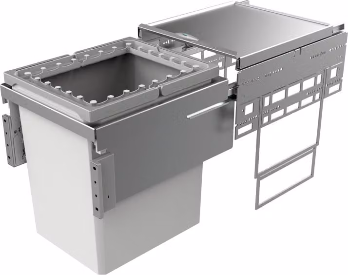 Naber Cox basis 39 400-1 Afvalcontainer, lichtgrijs, Hoogte: 46 cm