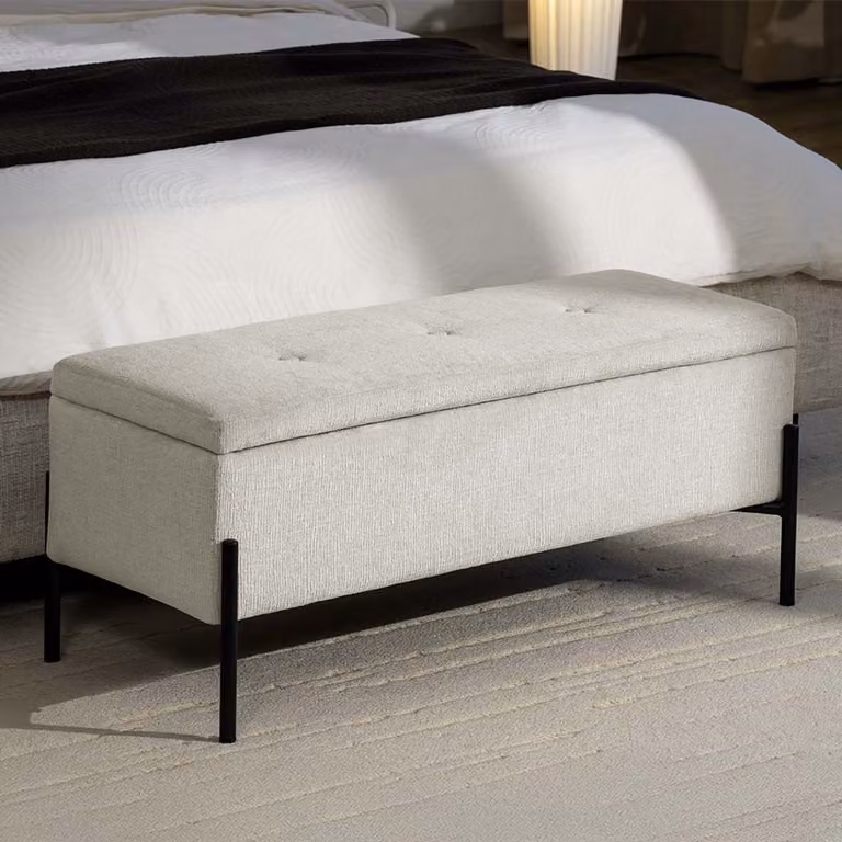 Milton & Oldbrook Hocker Sintra Wit Soft Body Stoffen Poef