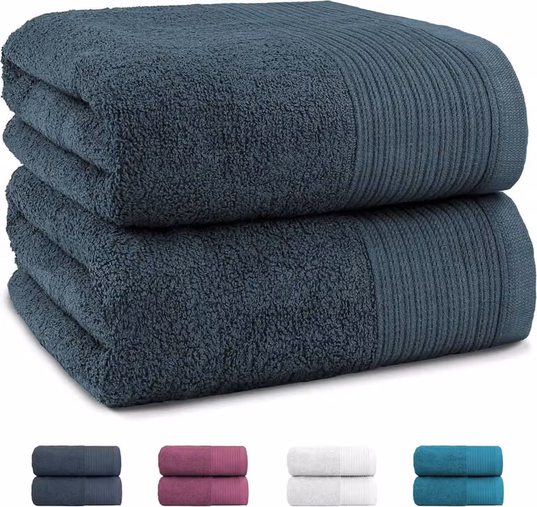 Montafox Set van 2 Sauna Handdoeken, 100% Katoen, Sneldrogend en Absorberend, Grijs, 180 x 90 cm