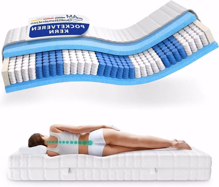 Wit Orthopedisch Pocketvering Matras met 7 Zones - 80 x 190 cm