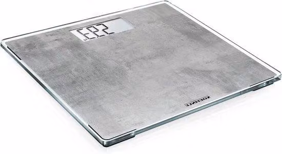 Soehnle Digitale Personenweegschaal met Extra Groot Weegplateau in Betonlook, Max 180 kg