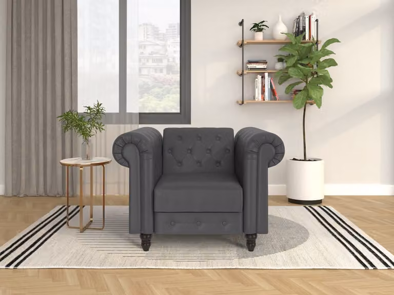 Chesterfield Felix Relaxstoel met relaxfunctie in Grijs PU