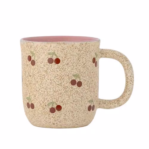 Bloomingville Mini Cherry mok set van 6 stuks beige en pink, 170 ml