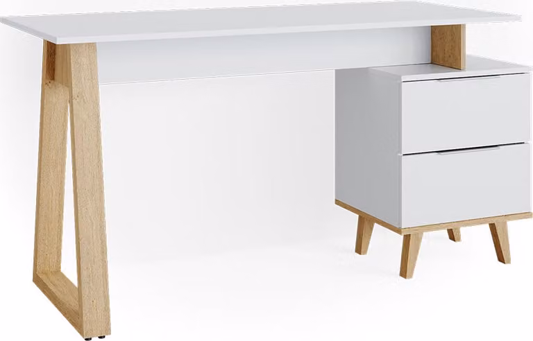 Vicco Bureau Nautica Wit met laden L, Model 35959, B: 138 cm, D: 60 cm, H: 77 cm