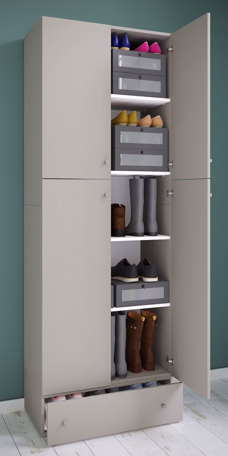 home24 Kast met lade grijs/grijs, Breedte: 200 cm