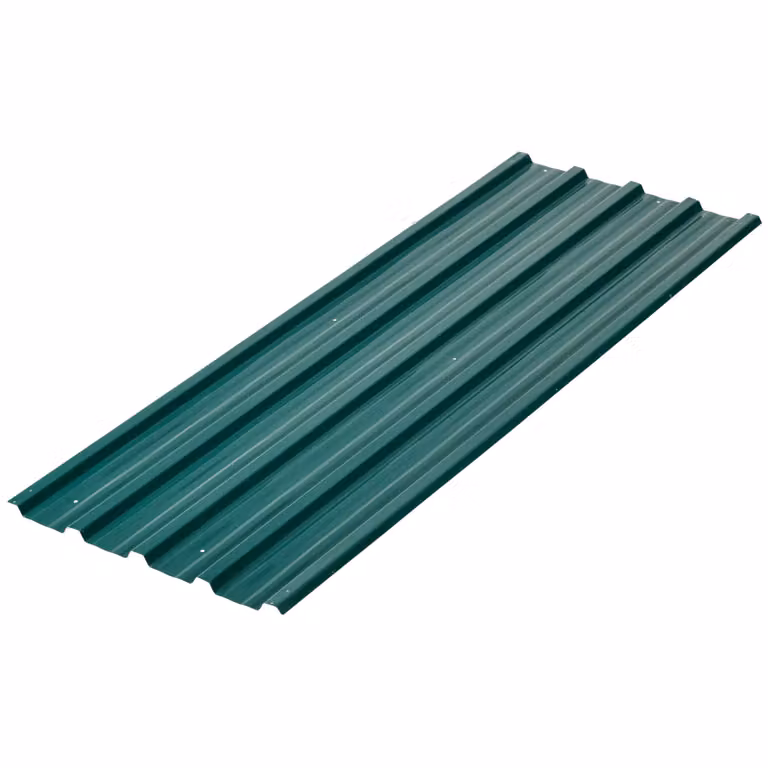 Outsunny 12-delige trapeziumvormige dakplaten van verzinkt staal, Groen, 129 x 45 cm