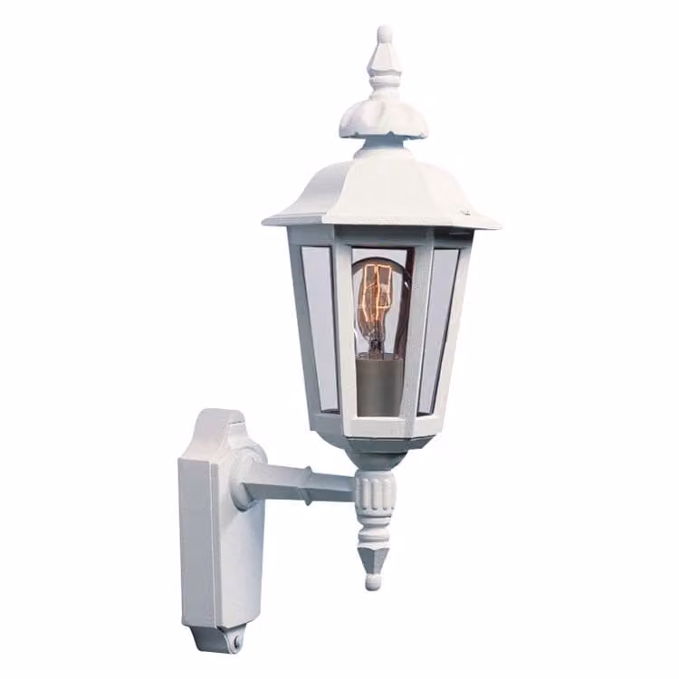 Klassieke muurlamp Pallas Up wit Konstsmide