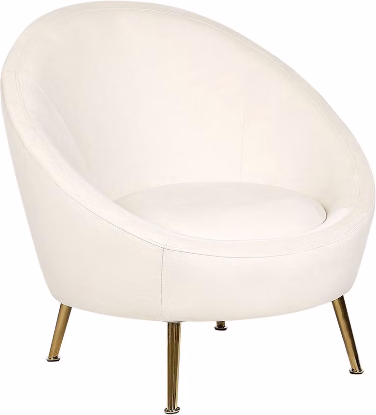 LANGA Fauteuil Gebroken wit Fluweel Tub Chair Glamour