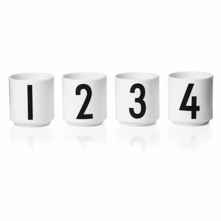 Design Letters espressokop 4-pack wit keramiek