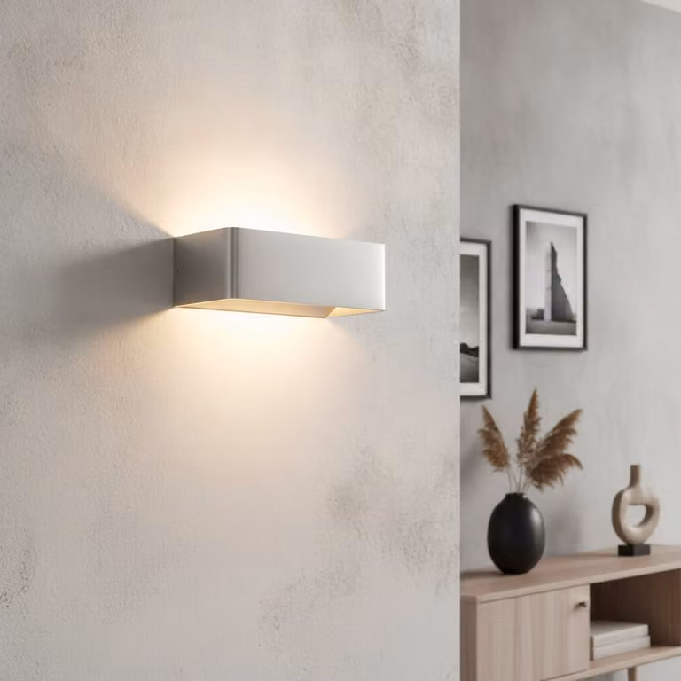 Artdelight Mainz Wandlamp Grijs Aluminium B: 20 cm, H: 7 cm