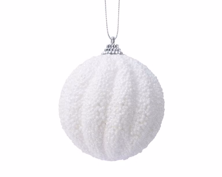 Kerstbal foam wit 8 cm