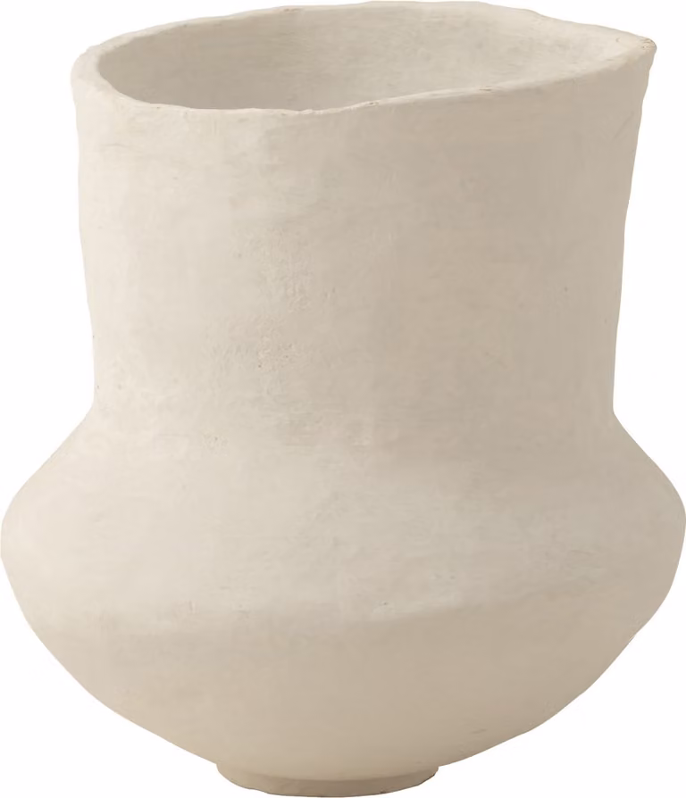 J-Line bloempot Archaic wit papier maché Ø 40 cm