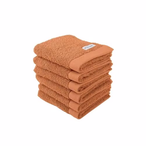 Tom Tailor Gastendoekjes set van 6, Oranje, 30 x 50 cm, 100% katoen/badstof