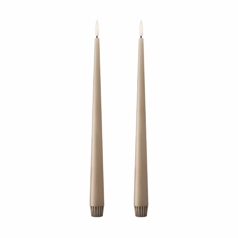 Ester & Erik LED Taper Kaarsen 2-pack - Nougat - 30 cm