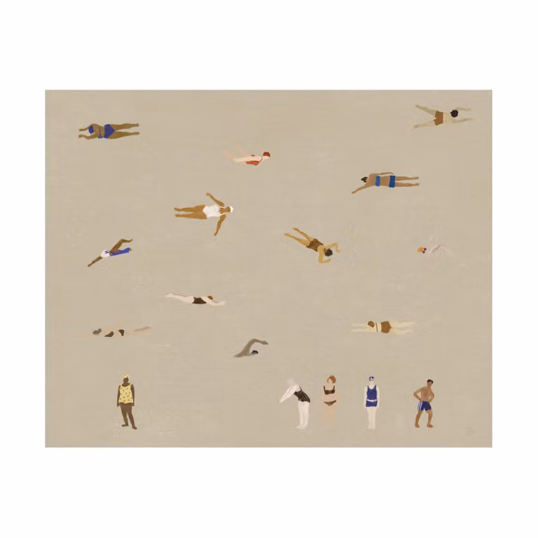 Fine Little Day Swimmers poster Beige, 40 x 50 cm