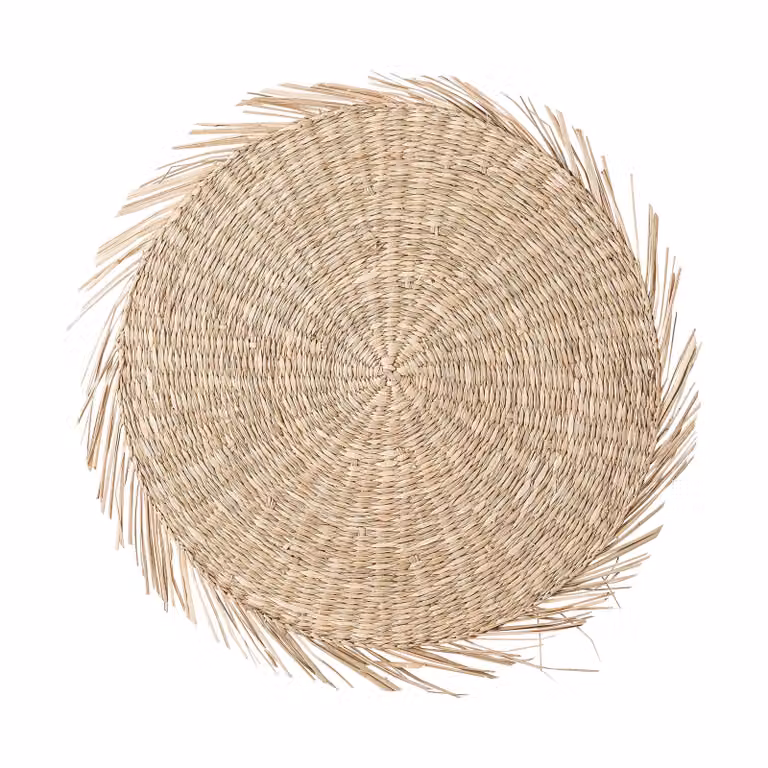 Bloomingville Placemats zeegras beige set van 6 stuks diameter: 38 cm