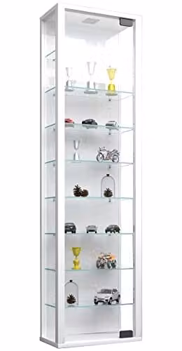 VCM Stano Maxi Wandvitrine met glazen deuren, wit