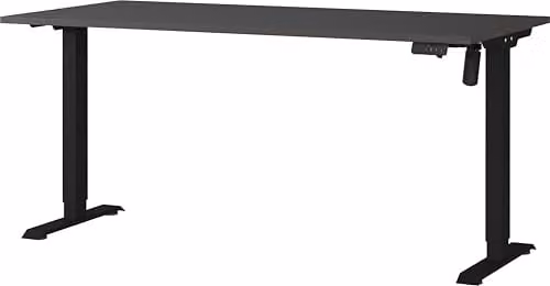 Germania Elektrisch In Hoogte Verstelbaar Bureau Grijs/Zwart B: 160 cm, D: 119 cm, H: 80 cm