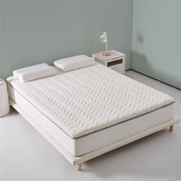 Wit Tatami Matras Futon met Huidvriendelijk Pluche - 90 x 200 cm