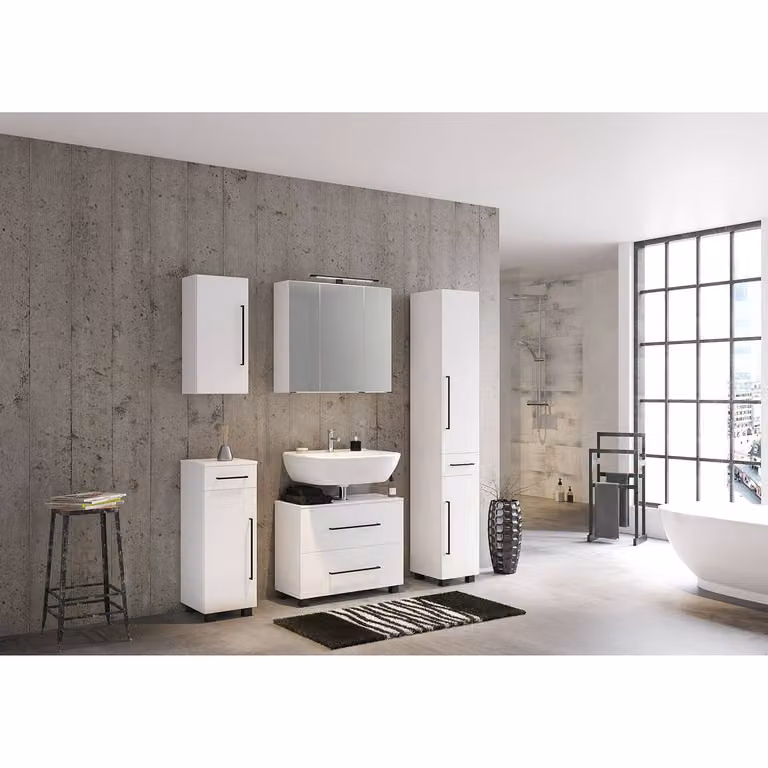 home24 Hoge kast wit modern mat mdf B/D/H: 30 x 35 x 180 cm