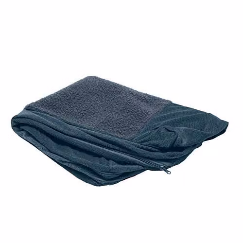 Furhaven vervangbare hoes voor hondenbed in Sherpa en chenille stijl, Orionblauw, Large