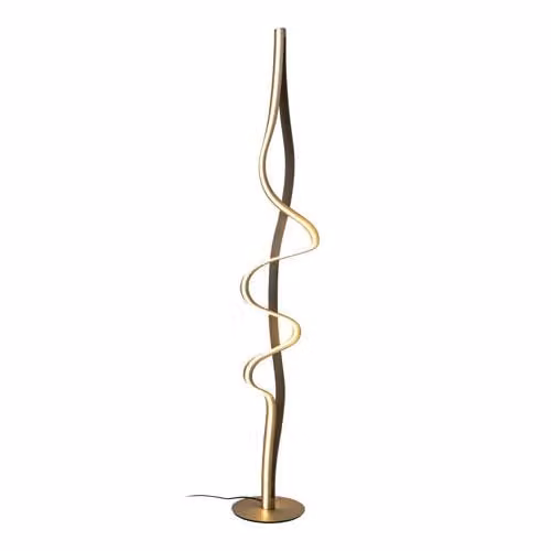 Lucide Lambada dimbare LED vloerlamp - mat goud/messing - H 163 cm, B 32.5 cm, D 20 cm