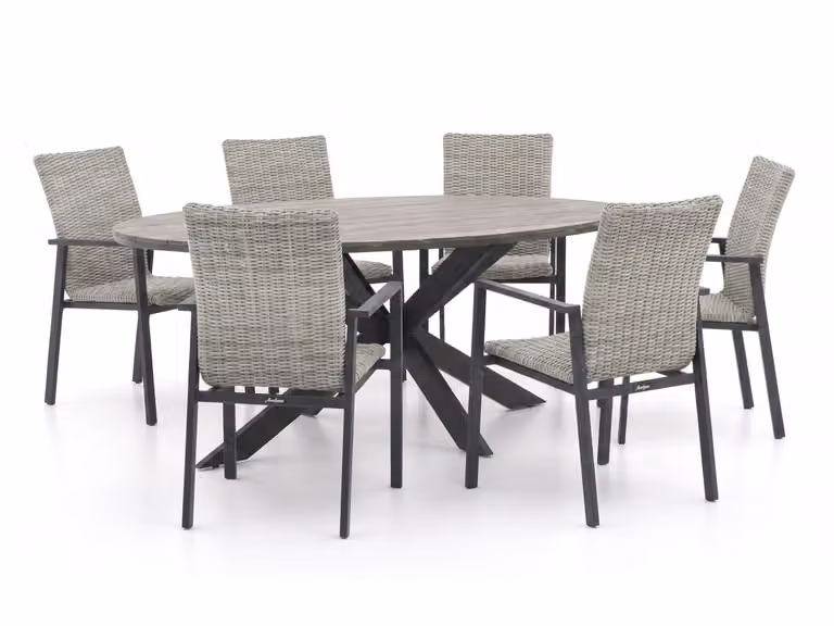 Manifesto Furniture Diningset Manifesto voor 6 personen, Grijs, Polywood en Aluminium