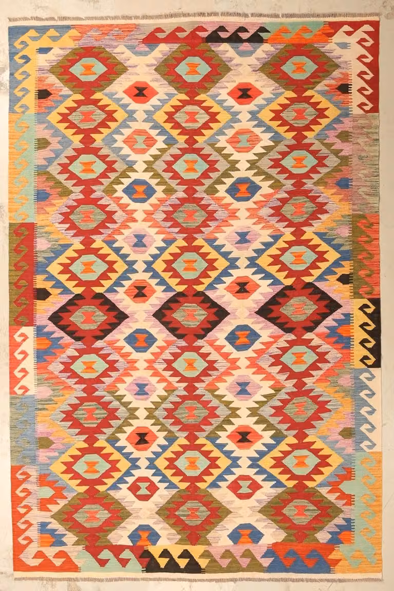 Origineel handgemaakt Afghans tribaal kilim vloerkleed van wol
