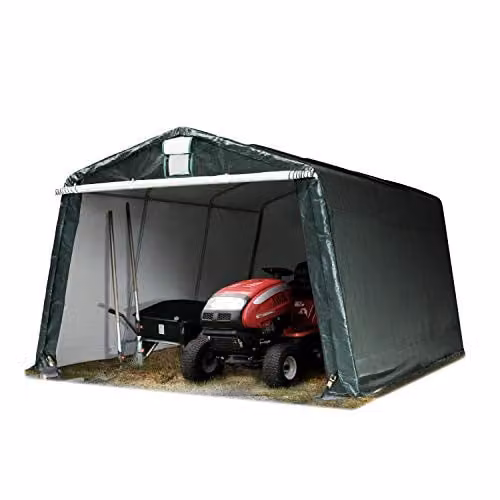 TOOLPORT Garagentent carport met PE 450 N zeil en stalen frame, donkergroen, 3,3 x 4,7 m