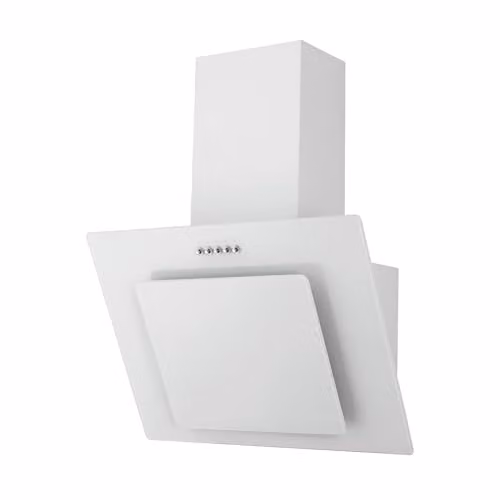 Respekta Afzuigkap CH21060WBZ Wit - Diagonale Extractorkap 60 cm met Glazen Schaduw - Uitlaatlucht en Recirculatie