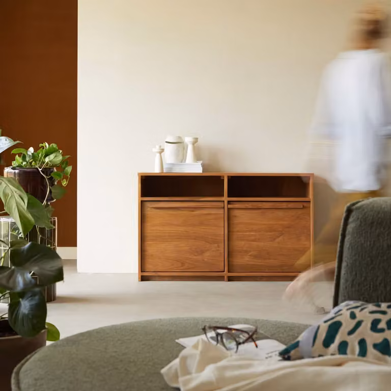 Tikamoon Sideboard van massief acaciahout, Bruin, Breedte: 120 cm