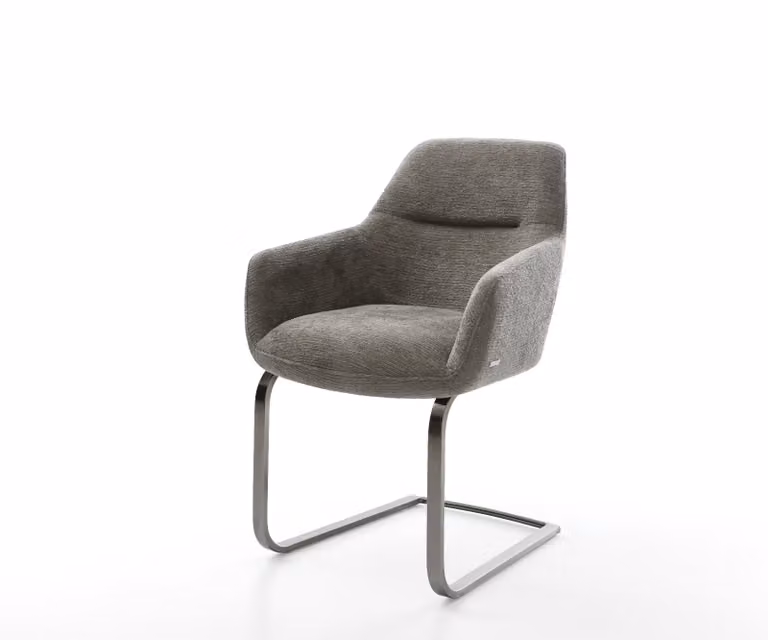 DELIFE Pejo-Flex Sledemodel Stoel met Bouclé Bekleding in Grijs