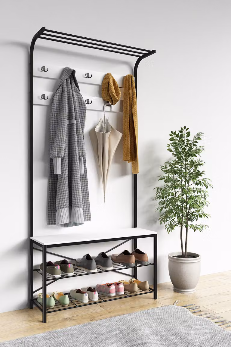 home24 Compacte halmeubelset zwart/wit B/D/H: 90 x 190 x 30 cm