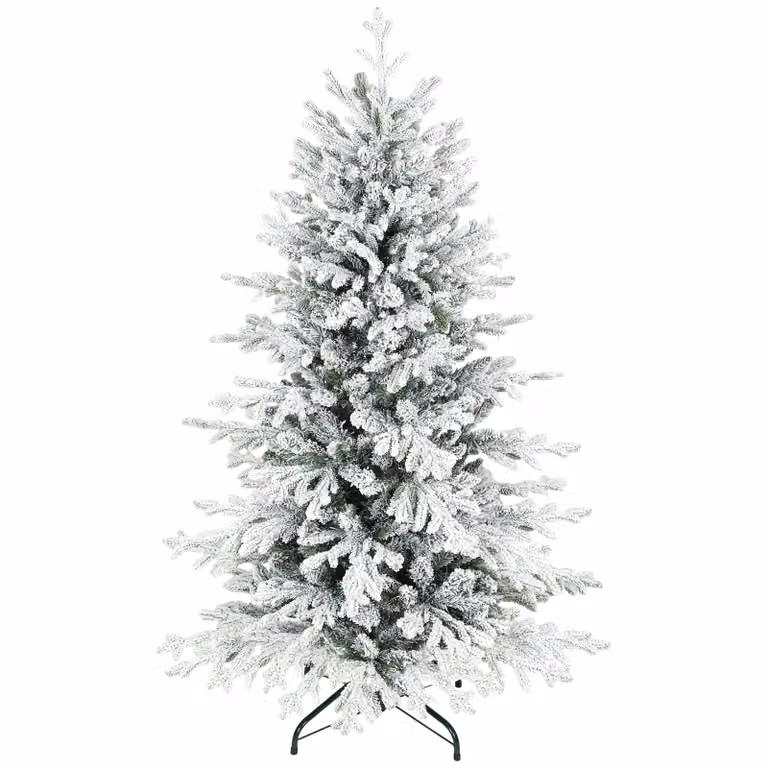 HOMCOM Kunstkerstboom met sneeuw, 150 cm, 1162 takken, inclusief metalen standaard