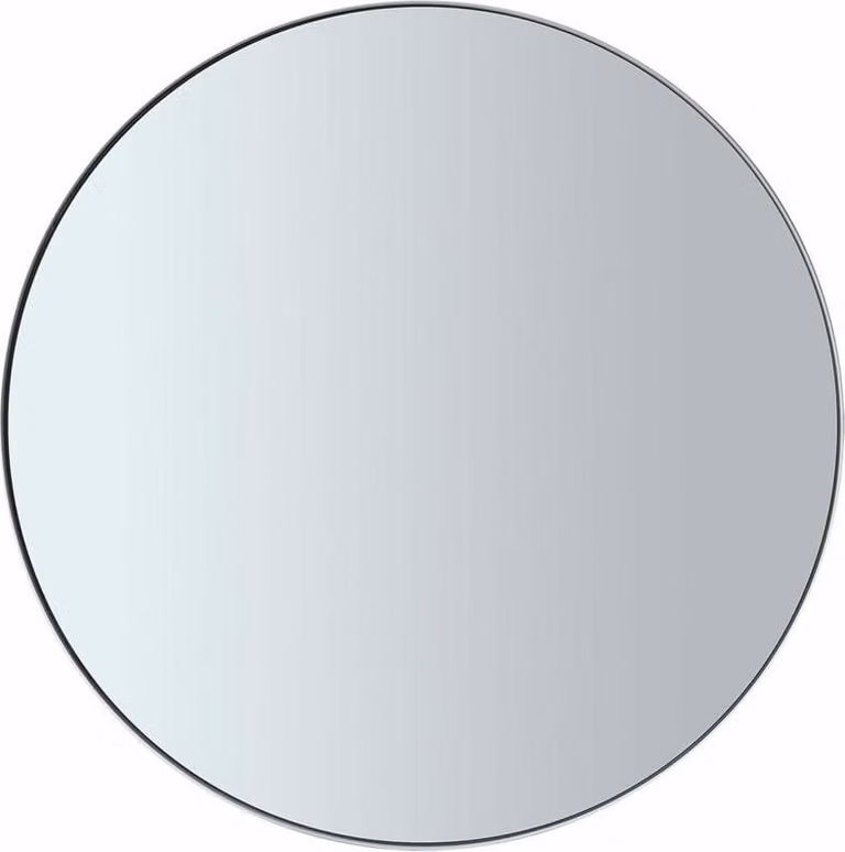Blomus Wandspiegel Rim Decoratieve Badkamerspiegel in Wit Staal met Gekleurd Glas, Breedte: 80 cm
