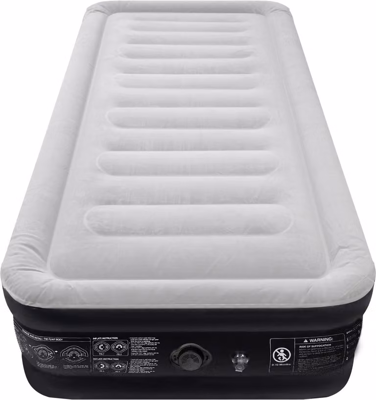 Zelfopblasbaar luchtbed voor 1 persoon met elektrische pomp en tas, B/D/H: 90 x 187 x 46 cm