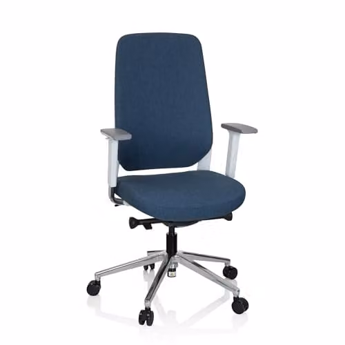 hjh OFFICE Professionele ergonomische bureaustoel CHIARO T4 WHITE met armleuningen Blauw