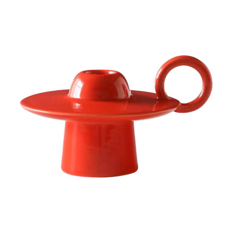 &Tradition Momento JH39 kaarsenhouder voor stompkaarsen, Poppy Red, Keramiek