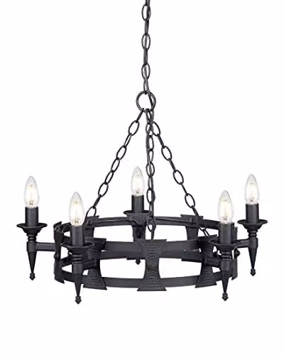 Elstead Lighting LED Kroonluchter Black, 5x E14, Dimbaar